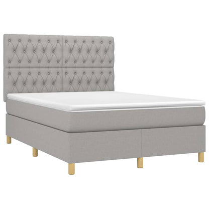 Boxspring Met Matras Stof Lichtgrijs 140 x 200 cm Getuft ontwerp