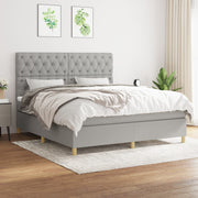 Boxspring met matras lichtgrijs 160x200 cm