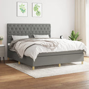 Boxspring 160x200 cm donkergrijs met matras