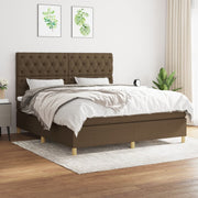 Boxspring met matras 160x200 cm donkerbruin stof