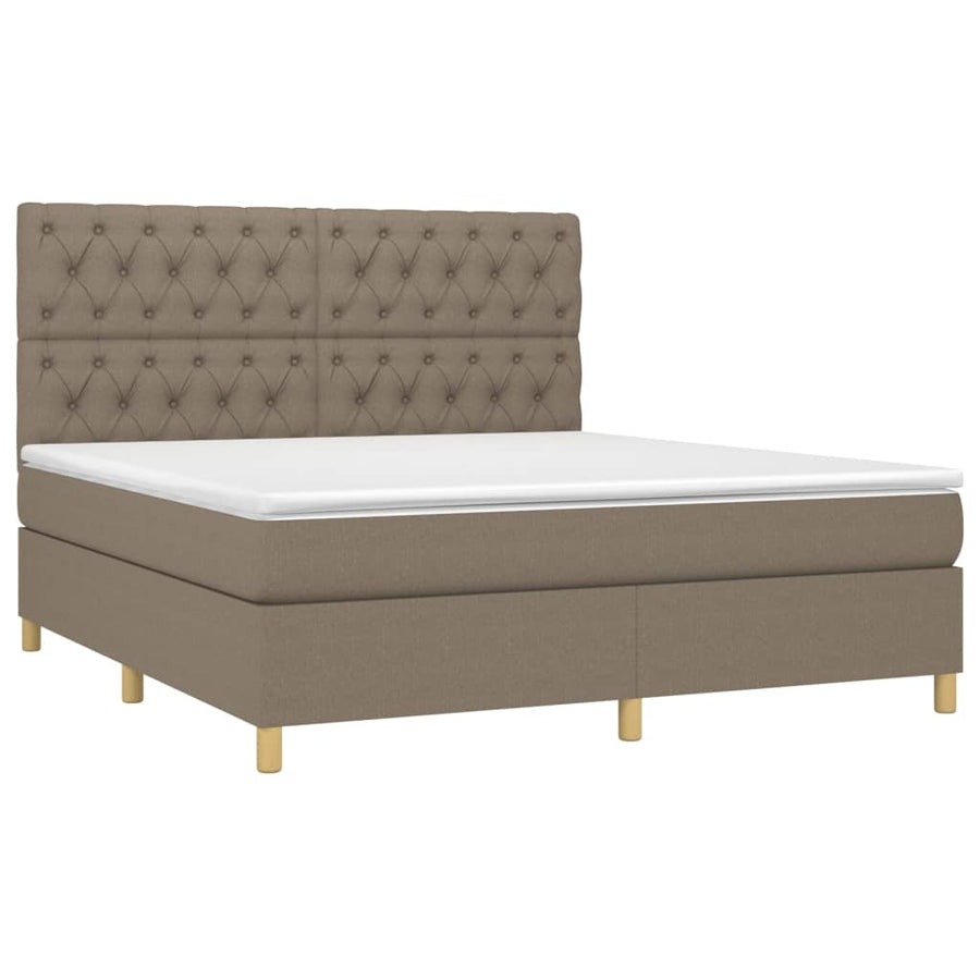 Boxspring Met Matras Stof Taupe 160 x 200 cm Getuft ontwerp