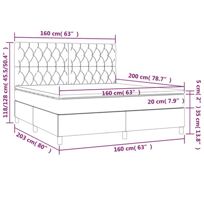 Boxspring Met Matras Stof Taupe 160 x 200 cm Getuft ontwerp