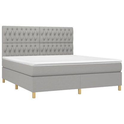Boxspring Met Matras Stof Lichtgrijs 180 x 200 cm Getuft ontwerp