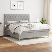 Boxspring met matras 180x200 cm lichtgrijs