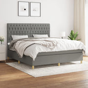 Boxspring met matras donkergrijs 180x200 cm
