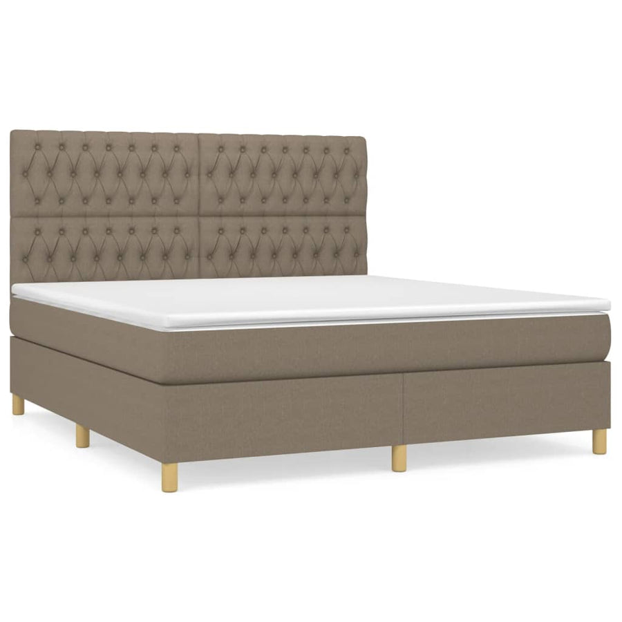 Boxspring Met Matras Stof Taupe 180 x 200 cm Getuft ontwerp