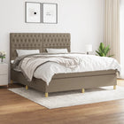 Boxspring Met Matras Stof Taupe 180 x 200 cm Getuft ontwerp