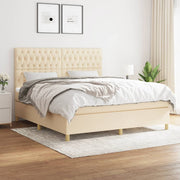 Boxspring met matras 180x200 cm crèmekleurig