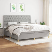 Boxspring met matras lichtgrijs 200x200 cm