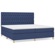 Boxspring Met Matras Stof Blauw 200 x 200 cm Getuft ontwerp