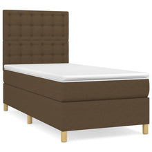 Boxspring Met Matras Stof Donkerbruin 90 x 190 cm Knopen