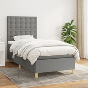 Boxspring met matras 100x200 cm donkergrijs