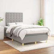Boxspring 120x200 cm stof lichtgrijs