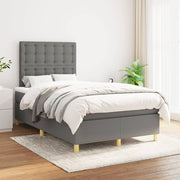 Boxspring met matras 120x200 cm donkergrijs