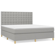 Boxspring Met Matras Stof Lichtgrijs 160 x 200 cm Knopen