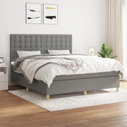 Boxspring 160x200 cm donkergrijs met matras