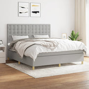 Boxspring met matras lichtgrijs 180x200 cm