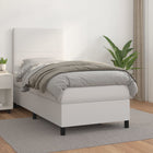 Boxspring Met Matras Kunstleer Wit 80 x 200 cm Effen ontwerp