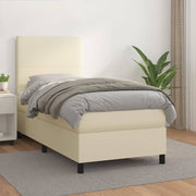 Boxspring met matras 80x200 cm kunstleer crèmekleurig