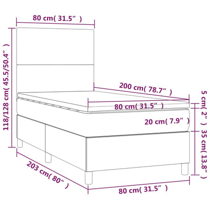 Boxspring met matras kunstleer cappuccinokleurig 80x200 cm