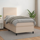 Boxspring met matras kunstleer cappuccinokleurig 80x200 cm