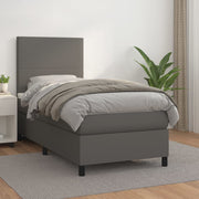 Boxspring met matras 100x200 cm grijs kunstleer
