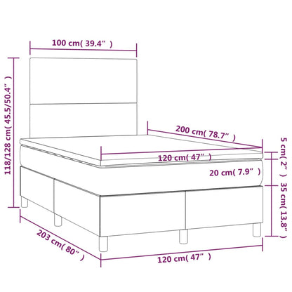 Boxspring Met Matras Kunstleer Zwart 120 x 200 cm Effen ontwerp