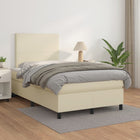 Boxspring met matras 120x200 cm crème kunstleer