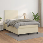 Boxspring met matras 120x200 cm crème kunstleer