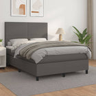 Boxspring met matras kunstleer grijs 140x190 cm 140 x 190 cm Grijs