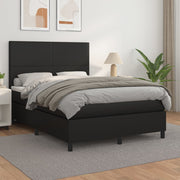 Boxspring met matras 140x200 cm kunstleer zwart