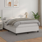 Boxspring Met Matras Kunstleer Wit 140 x 200 cm Effen ontwerp