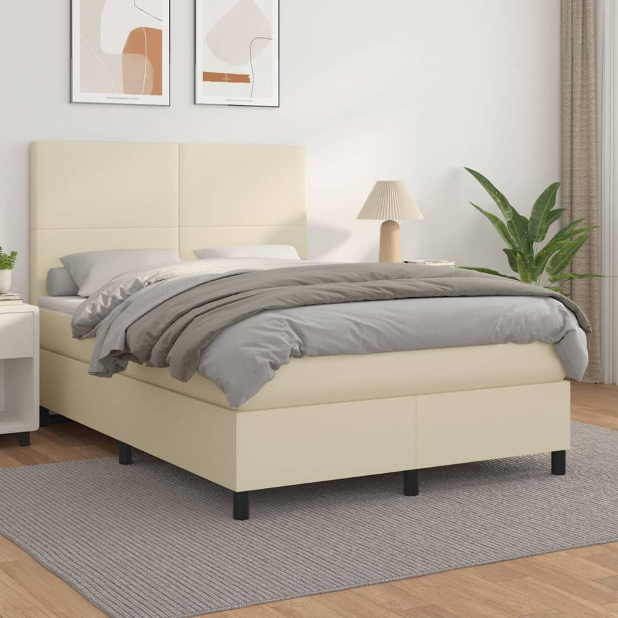 Boxspring Met Matras Kunstleer Kleurig 140 x 200 cm