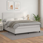 Boxspring Met Matras Kunstleer Wit 160 x 200 cm Effen ontwerp