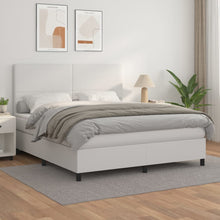 Boxspring Met Matras Kunstleer Wit 160 x 200 cm Effen ontwerp