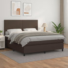 Boxspring met matras kunstleer bruin 160x200 cm 160 x 200 cm Bruin