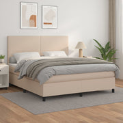 Boxspring 160x200 cm kunstleer cappuccinokleur