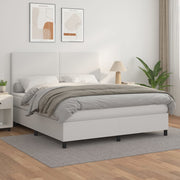 Boxspring met matras 180x200 cm kunstleer wit