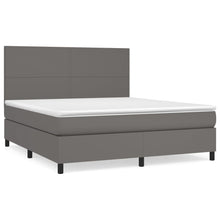 Boxspring Met Matras Kunstleer Grijs 180 x 200 cm Effen ontwerp