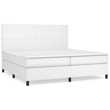 Boxspring Met Matras Kunstleer Wit 200 x 200 cm Effen ontwerp