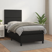 Boxspring met matras 90x190 cm kunstleer zwart