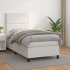 Boxspring Met Matras Kunstleer Wit 90 x 190 cm Effen met spijkers