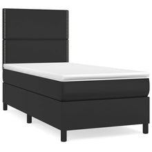 Boxspring Met Matras Kunstleer Zwart 100 x 200 cm Effen met spijkers
