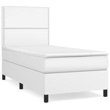 Boxspring Met Matras Kunstleer Wit 100 x 200 cm Effen met spijkers