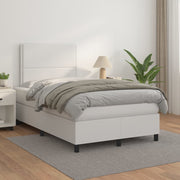 Boxspring met matras 120x200 cm wit kunstleer