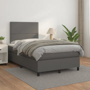 Boxspring 120x200 cm kunstleer grijs