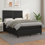 Boxspring met matras 140x190 cm kunstleer zwart