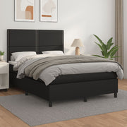 Boxspring 140x200 cm kunstleer zwart