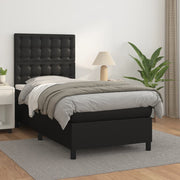 Boxspring 90x200 cm kunstleer zwart