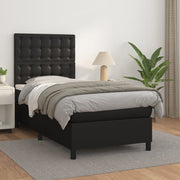 Boxspring met matras 100x200 cm kunstleer zwart